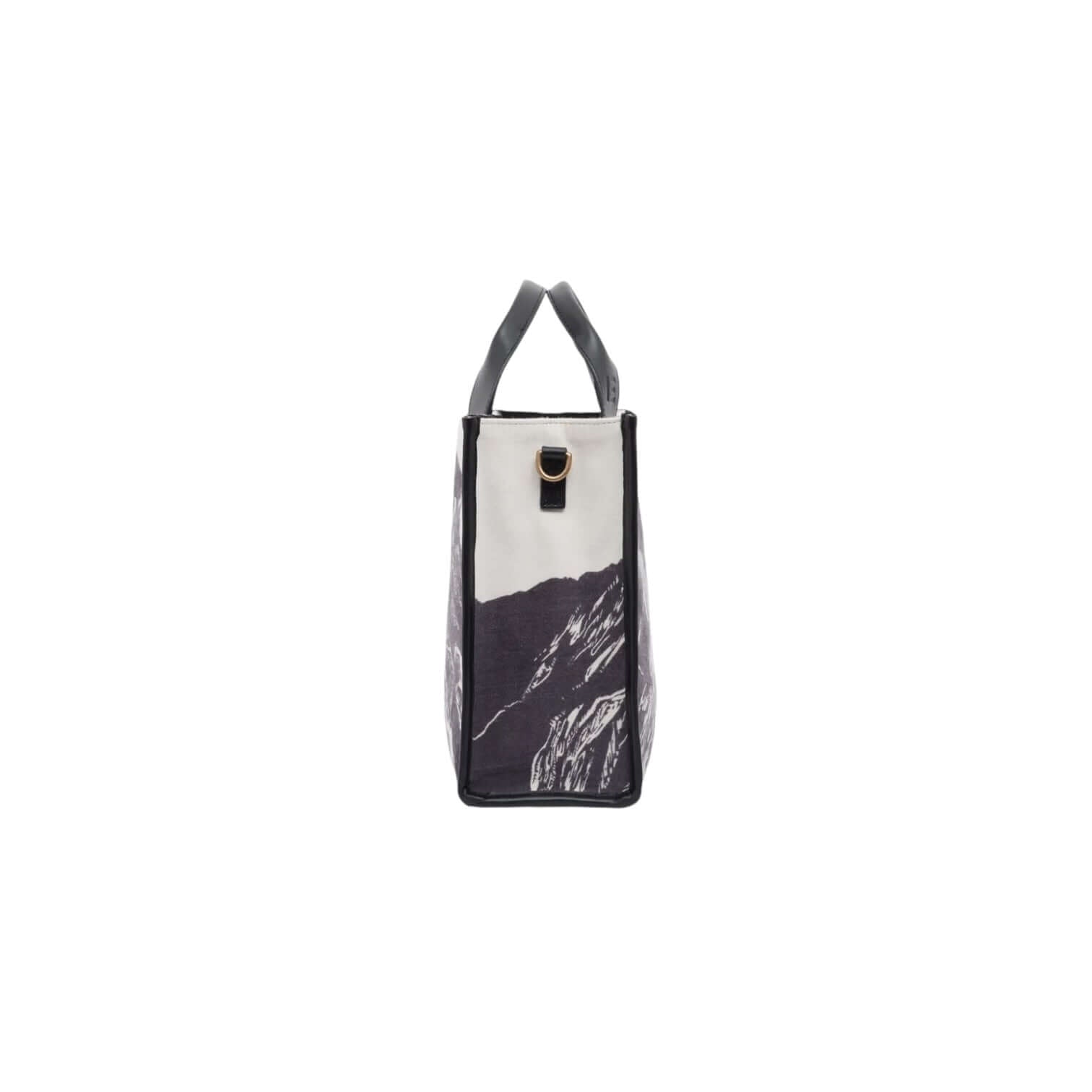 Borsa a tracolla Nomade Montagne Grigia con manici in pelle italiana e design elegante.