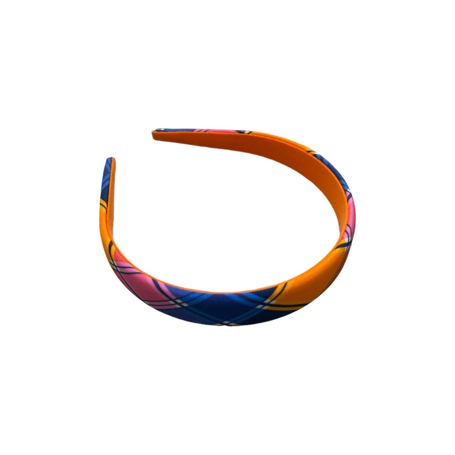 Cerchietto Medio Piatto multicolore in seta e poliestere, design elegante e versatile per ogni outfit.