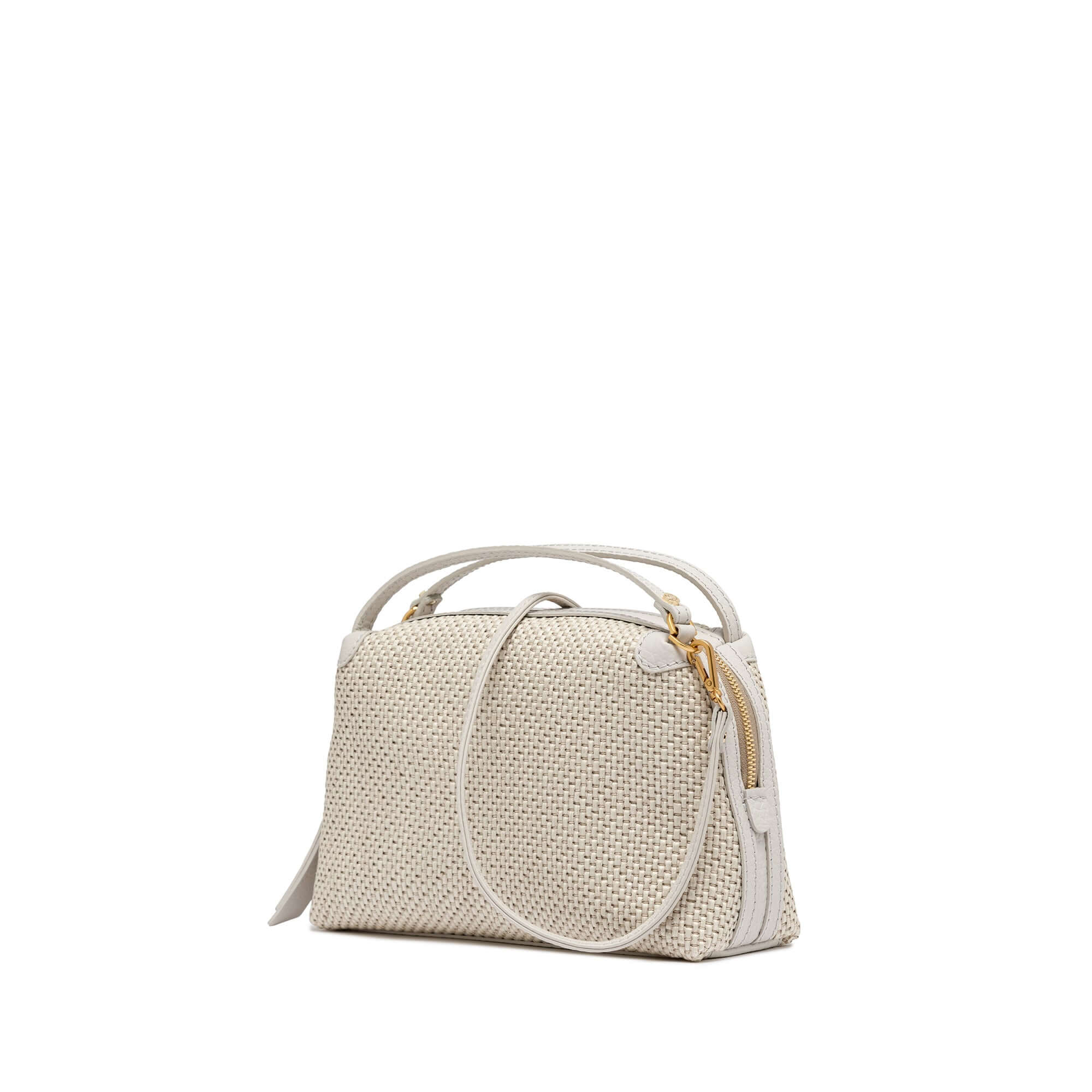 Alifa bag by Gianni Chiarini, large woven straw handbag with zip closure, adjustable removable strap, 26x16x12 cm.