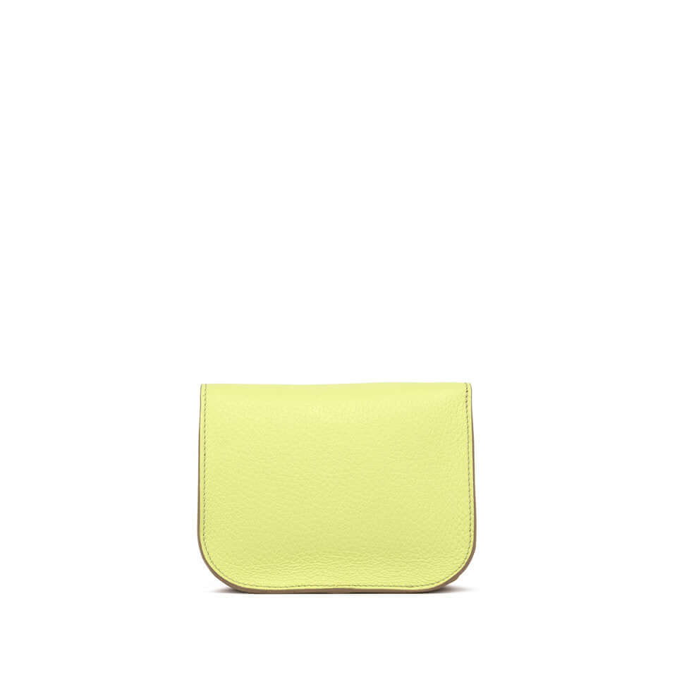 Tara by Gianni Chiarini, elegant yellow leather handbag with a sleek design and soft texture.