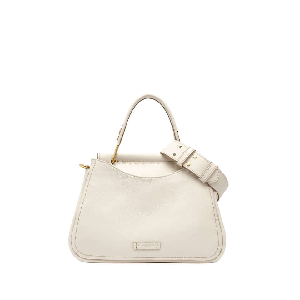 MAREA handbag in soft matte leather with a top handle and shoulder strap, stylish and versatile accessory.