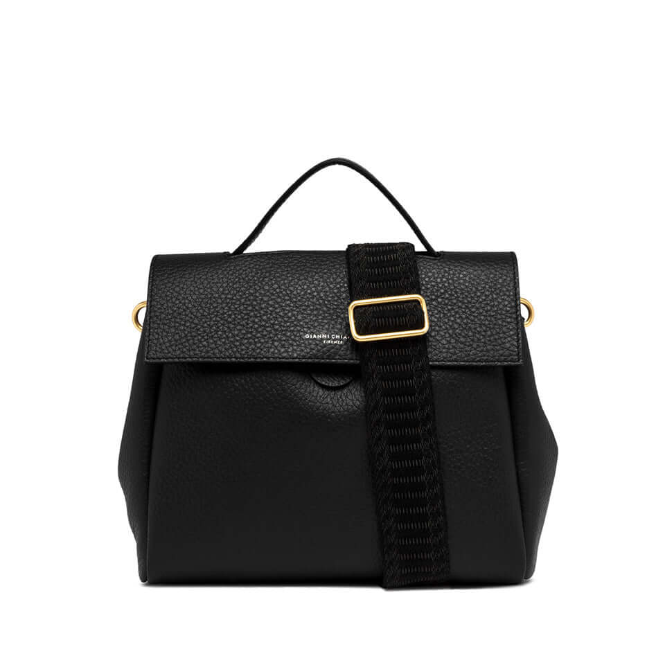 Clio black leather bag by Gianni Chiarini, with detachable strap and top handle, perfect for casual everyday looks.