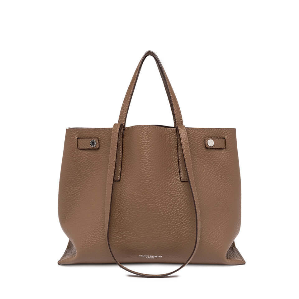 Elegant Altea brown leather tote bag with removable inner pocket and dual handles, ideal for daily use.