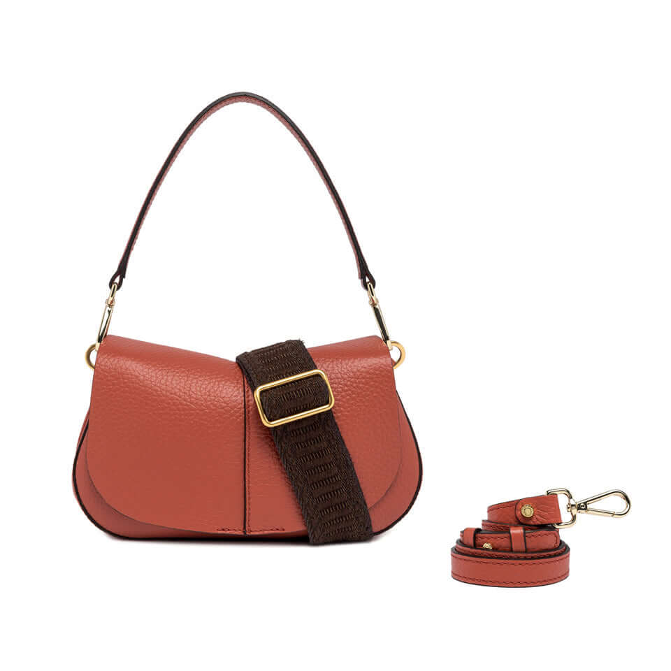 Helena Round handbag by Gianni Chiarini in textured leather with adjustable straps, stylish and chic design.
