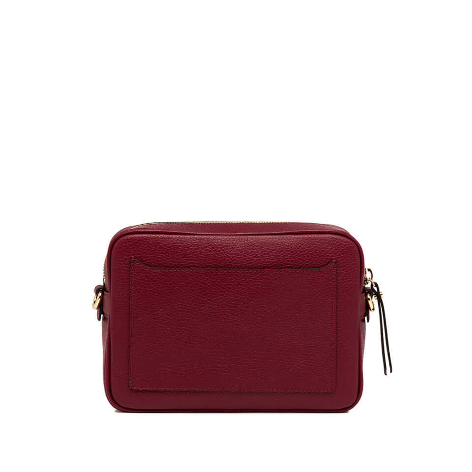 Nina Gianni Chiarini red crossbody bag with zip closure and front pocket, 25x19x8 cm.