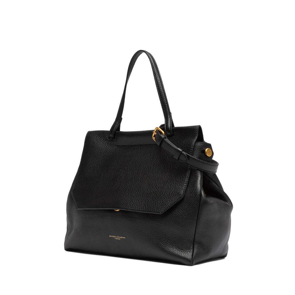 OTTAVIA by Gianni Chiarini in black, casual daily handbag with adjustable strap and top handle.
