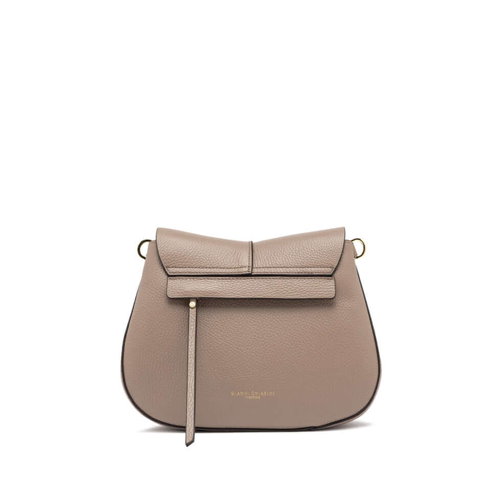 Helena Round handbag by Gianni Chiarini in textured leather, featuring a structured design and adjustable straps.