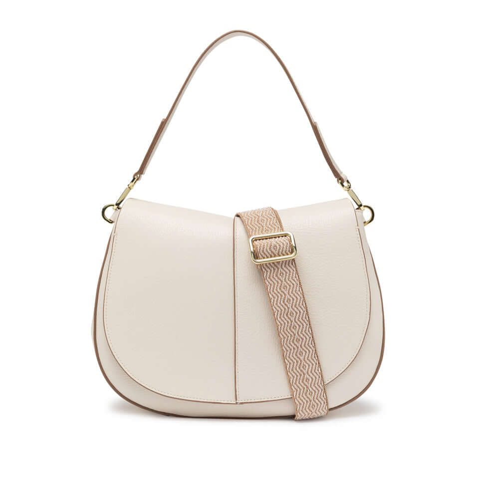 Borsa HELENA ROUND di Gianni Chiarini in pelle martellata con tracolla e design contemporaneo.
