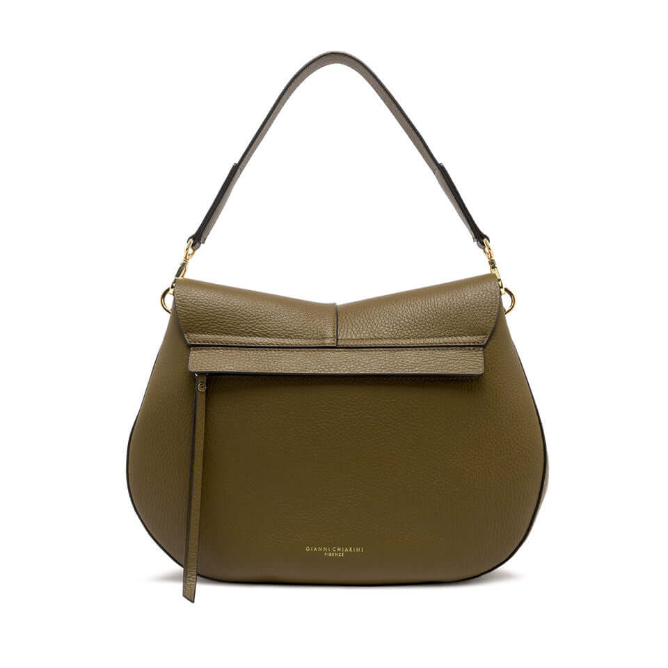 Stylish Helena Round handbag by Gianni Chiarini in textured leather, featuring a removable strap and structured design.