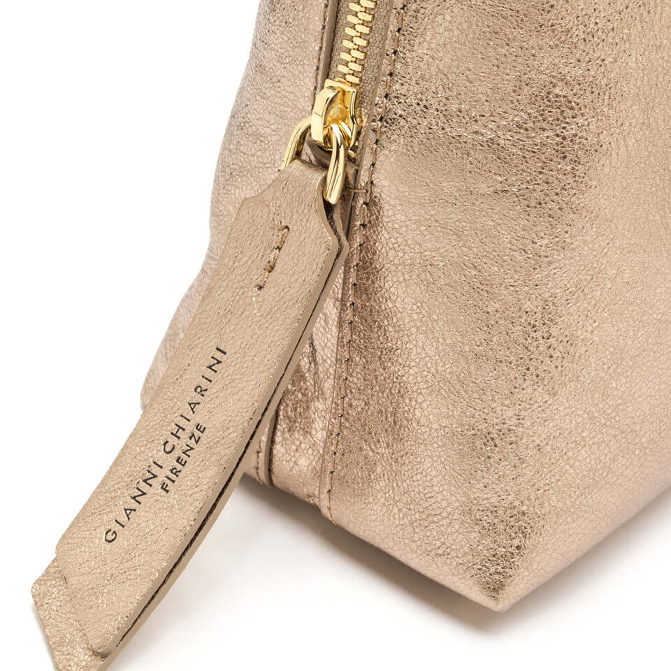 Borsa ALIFA in suede metallizzato, manici doppi e tracolla, Gianni Chiarini Firenze, stile sofisticato e praticità.