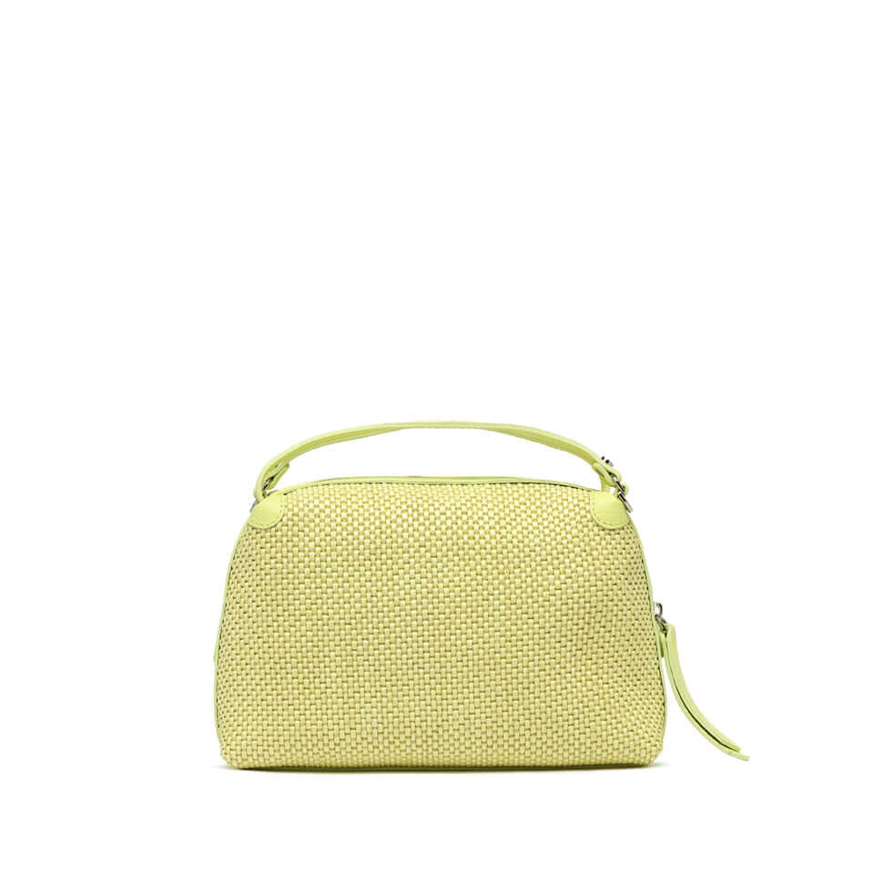 Alifa by Gianni Chiarini, compact straw bag with double handles in light yellow, dimensions 26x16x12 cm.