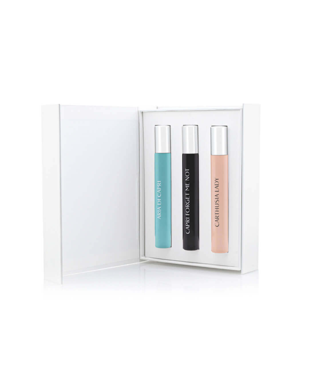 Cofanetto fragranze Carthusia con tre profumi: Aria di Capri, Capri Forget Me Not, Carthusia Lady.