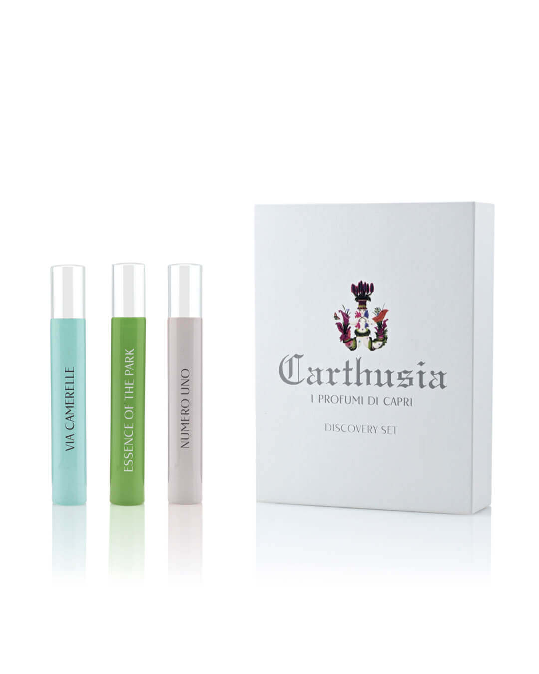 set di fragranze carthusia: Discovery Set con 3 fragranze iconiche e packaging elegante.