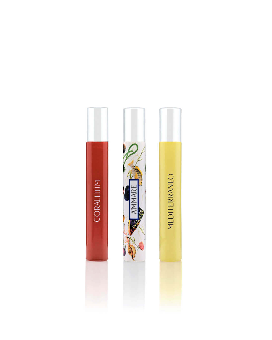 Cofanetto fragranze carthusia con tre fragranze: Corallium, A'mmare e Mediterraneo in formato da 10 ml.
