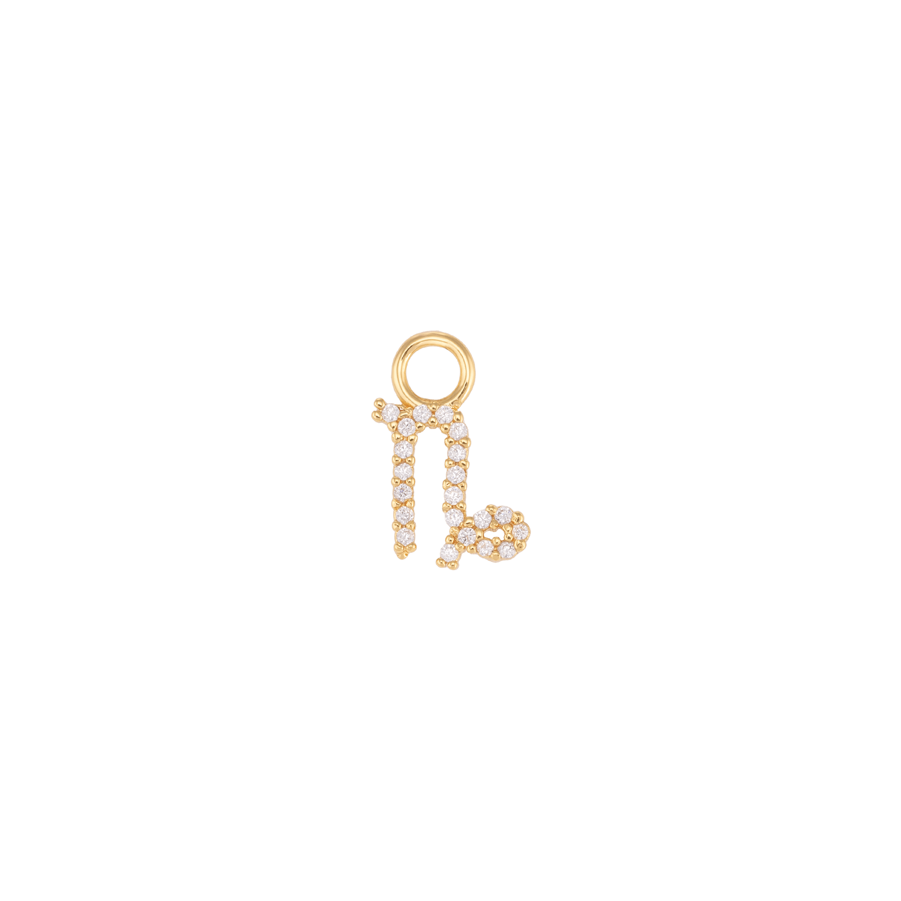 Capricorno charm in gold tone adorned with sparkling crystals, showcasing elegance and zodiac style.