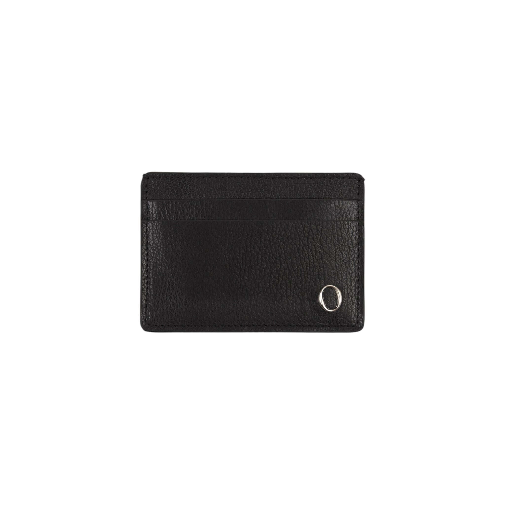 Portacarte Chevrette in pelle nabuccata di alta qualità, elegante e compatto, con design essenziale.