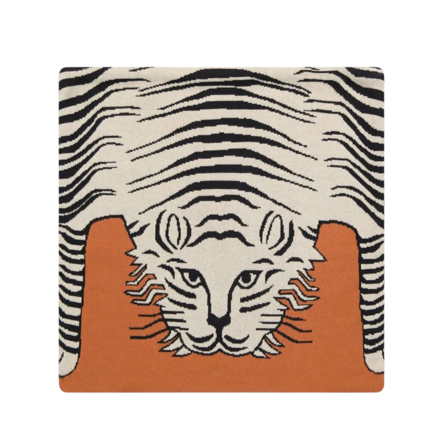 Copricuscino Baldo Caramel con design di tigre, dimensioni 40x40 cm, in 100% cotone, ideale per arredare con stile.