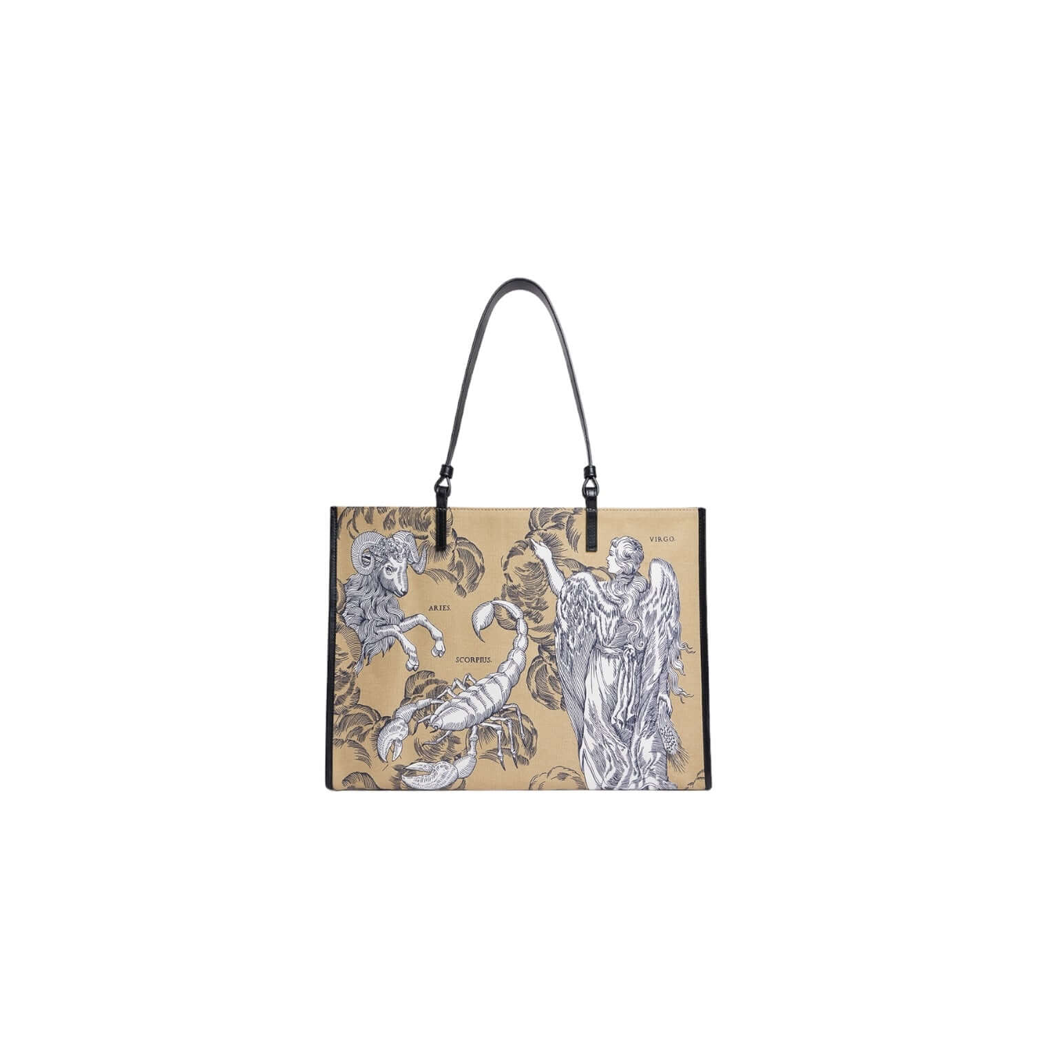 Borsa Shopping Astrologie con manici in pelle, design chic e funzionale, ideale per l'uso quotidiano.