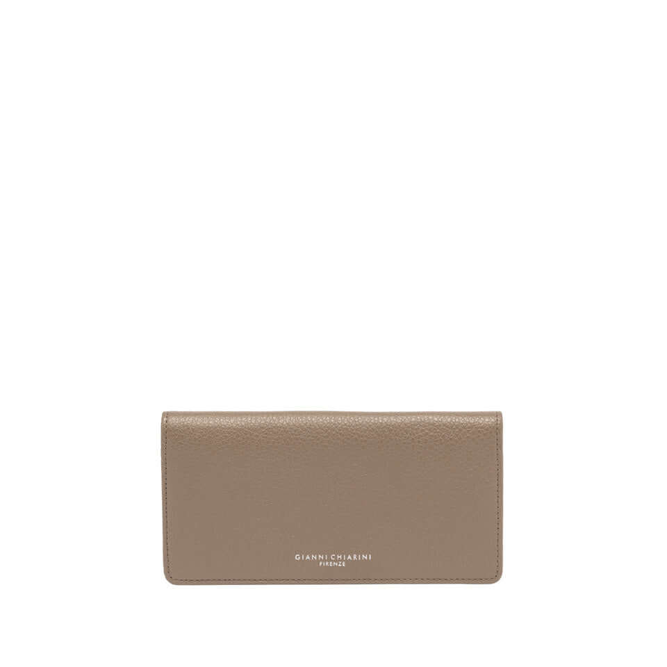 Gianni Chiarini Firenze elegant wallet in hammered leather, compact design with button closure and card compartments.