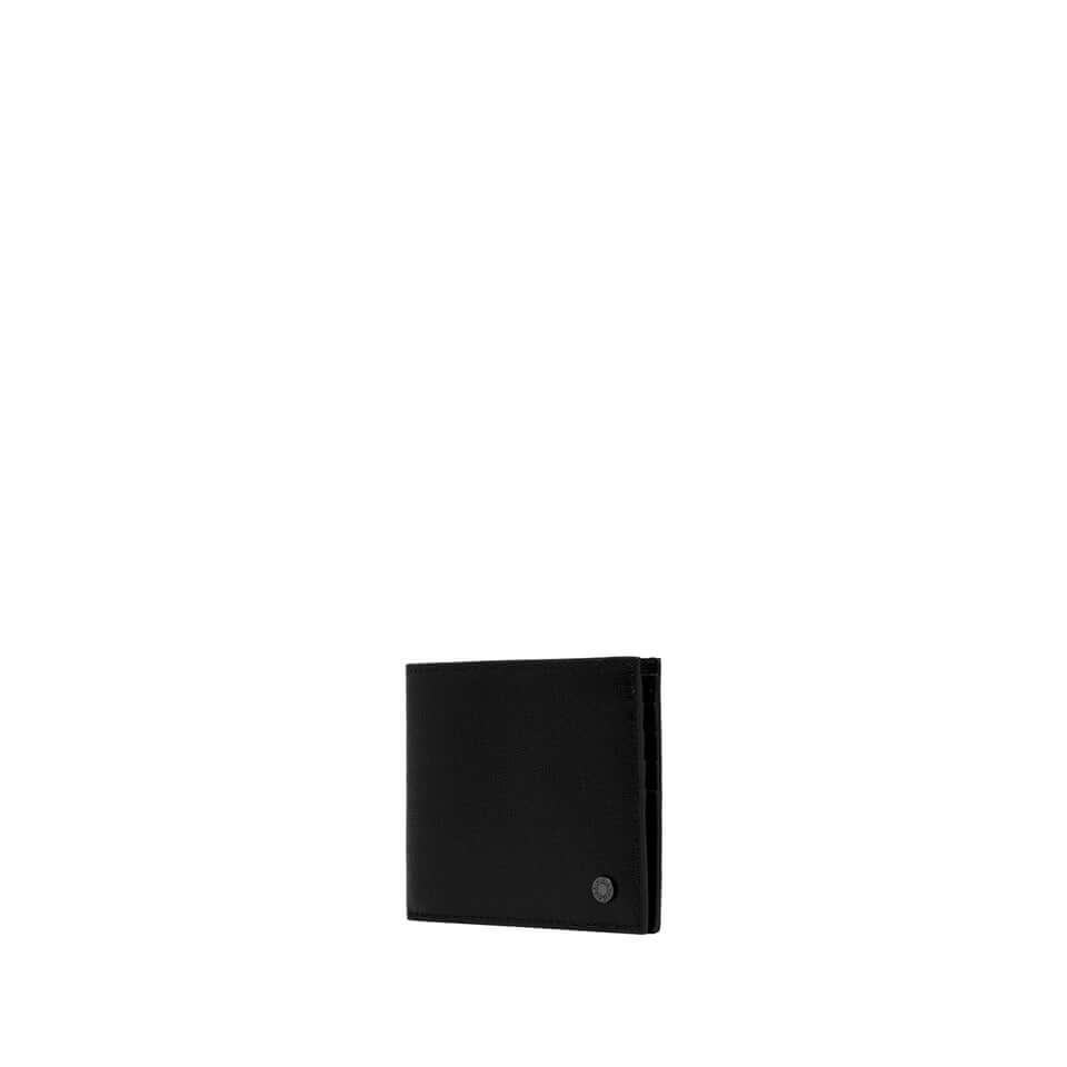 Portafoglio in pelle nero made in Italy, con scomparto per banconote e otto scomparti per carte.
