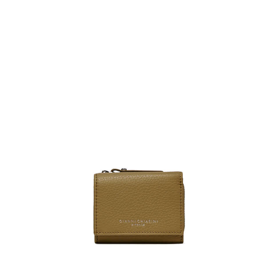 Gianni Chiarini Firenze elegant small wallet in soft grain leather with zipper and button closure.