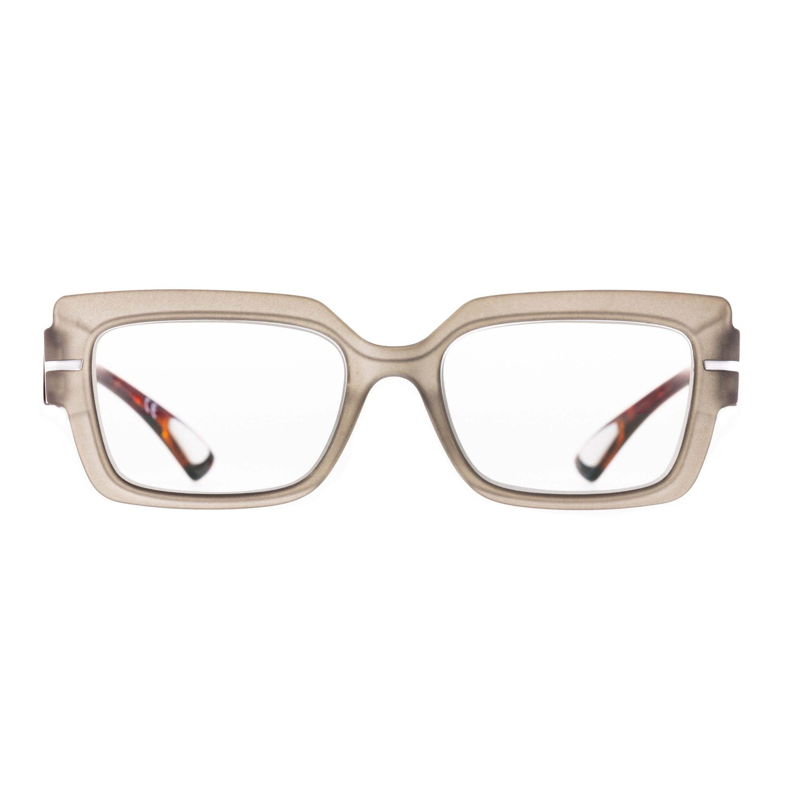 SCARLETT C716 occhiali da donna con forma rettangolare e aste avana lucide per un look elegante.