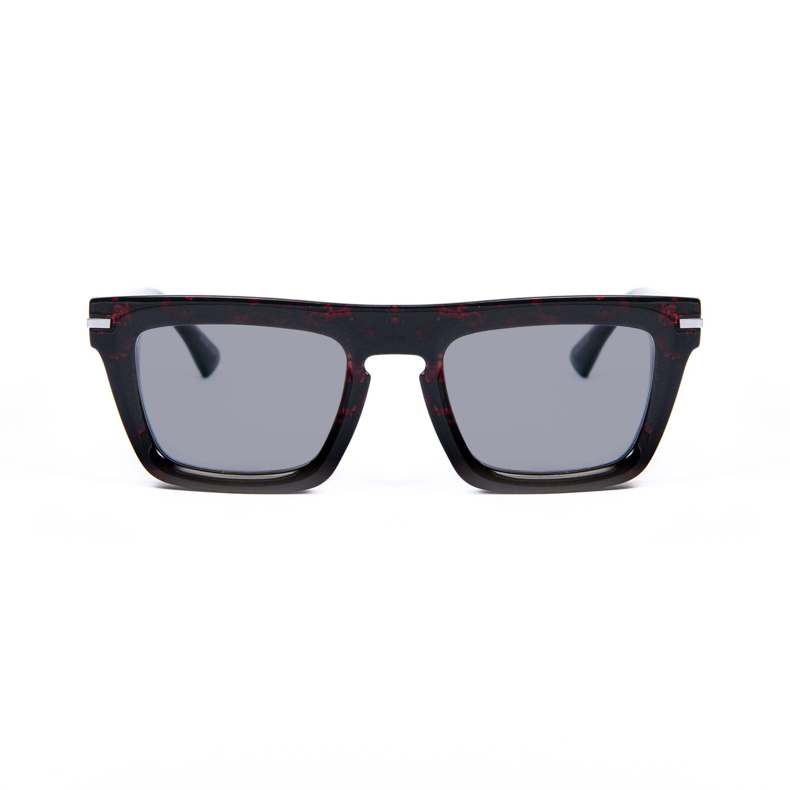 SOUTH BEACH C7 occhiali con frontale nero trasparente e dettagli rossi, design audace e sofisticato.