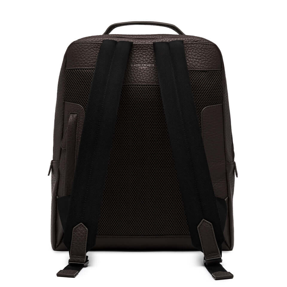 Back view of the FLORENCE backpack by Gianni Chiarini, showcasing padded leather straps and a minimalist design.