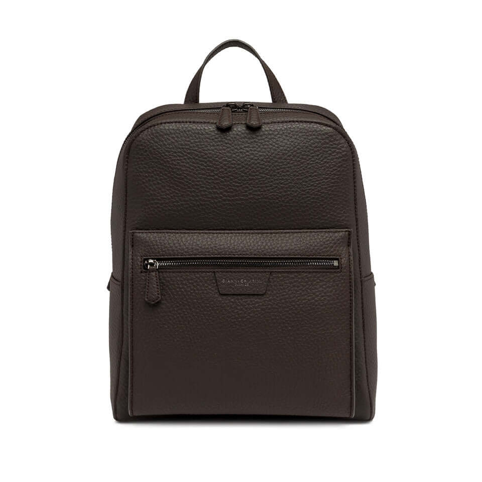 Minimalist leather backpack 'FLORENCE' by Gianni Chiarini, featuring a zip compartment and front pocket.