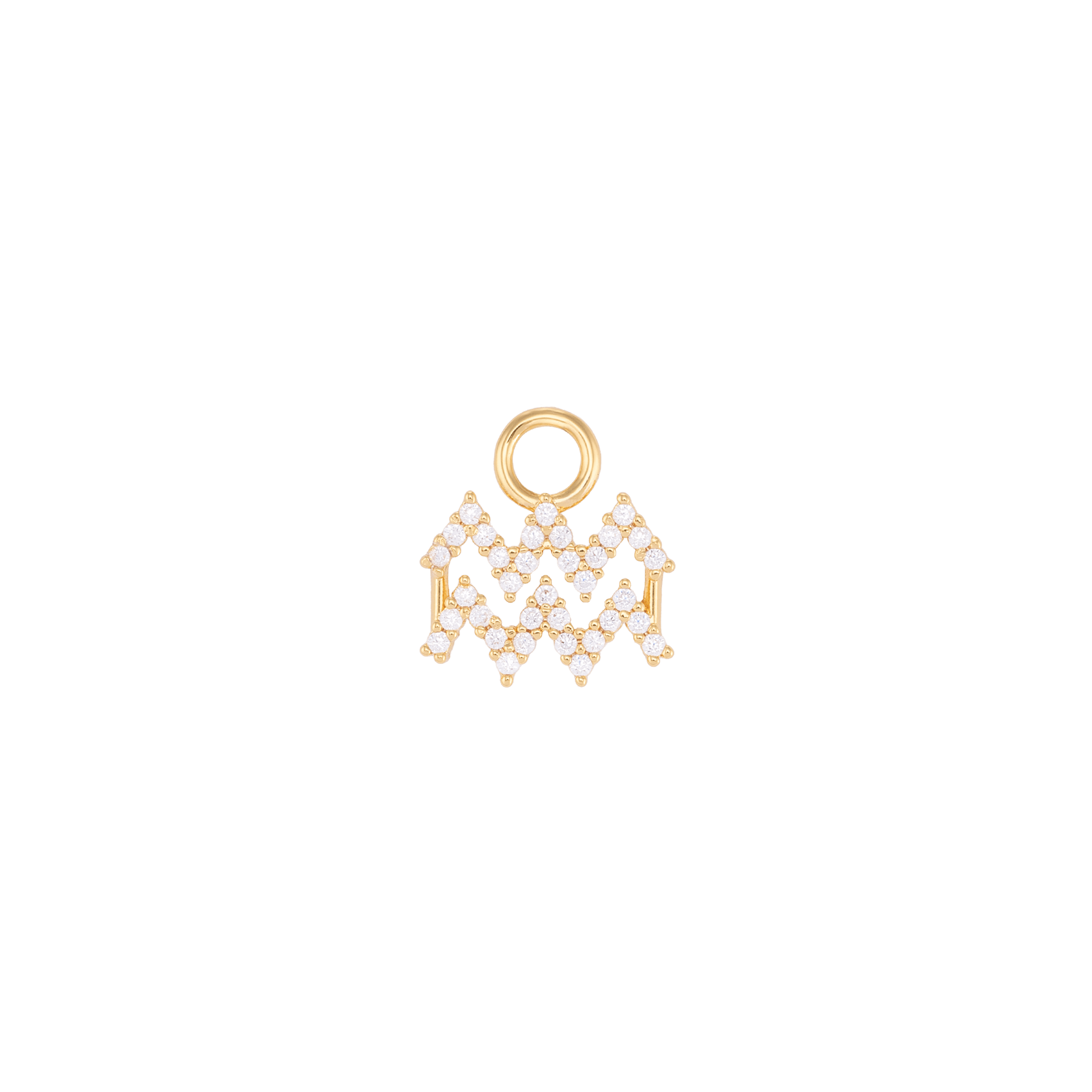 Acquario charm pendant in high-quality brass with 18k gold plating, featuring a delicate design.