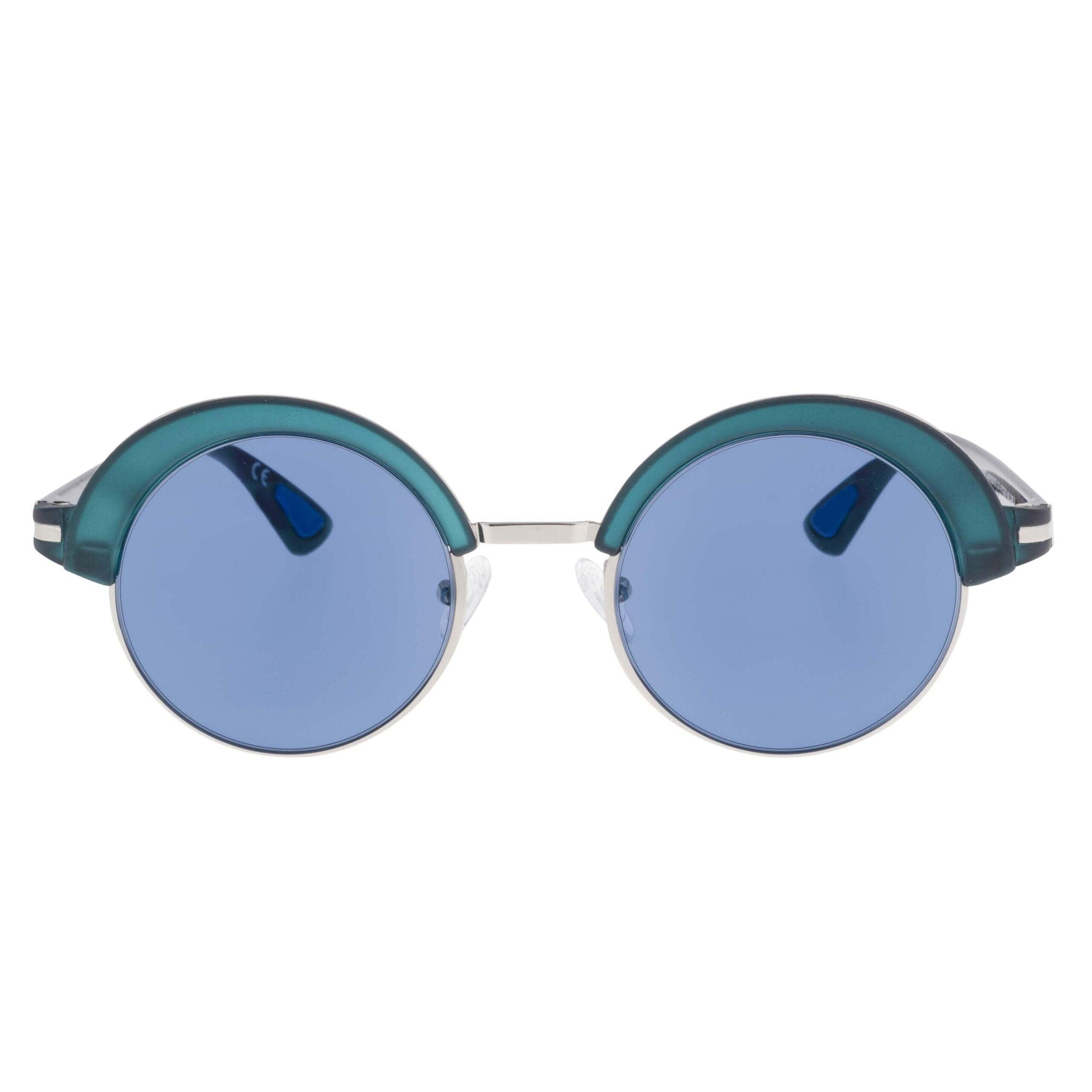 AFRODITE C3 sunglasses with blue photchromatic lenses and modern teal frame, combining style and innovation.