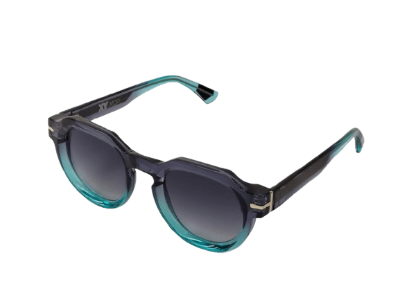 Sunny Island C57 occhiali da sole con montatura blu/viola e gradient turchese.