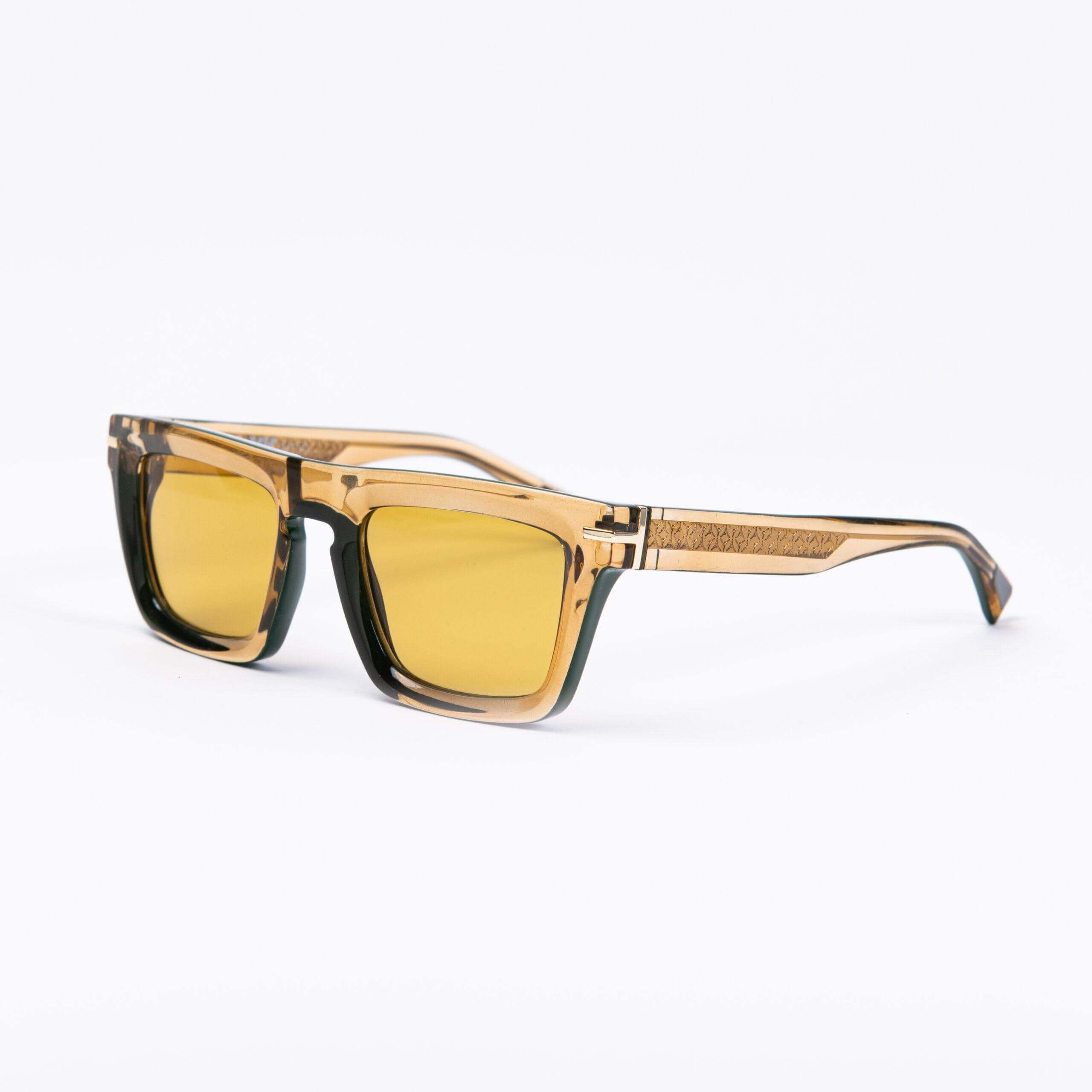 South Beach C4 sunglasses with bold thickness and a modern design featuring transparent brown and green accents.