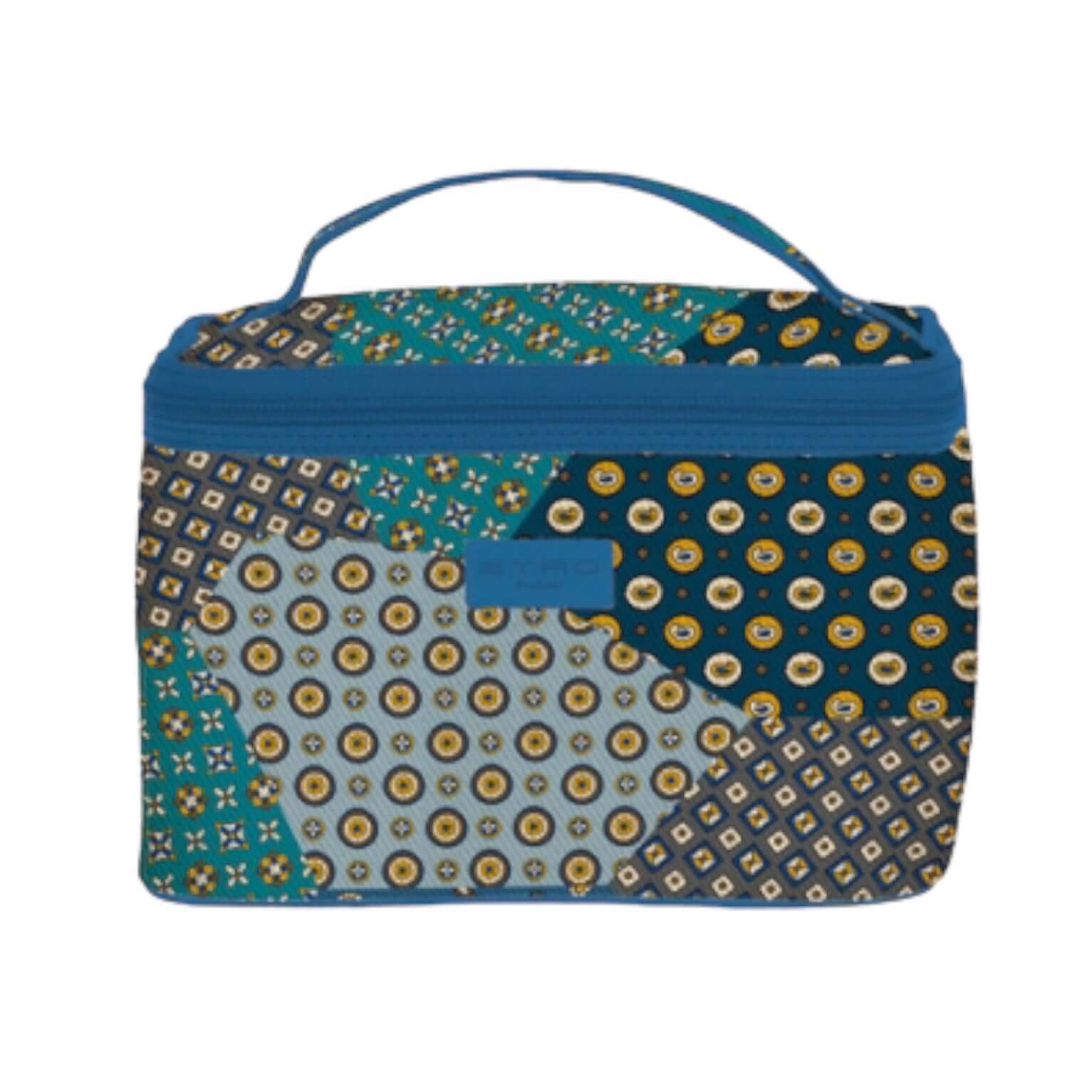 Beauty case with colorful patterns and zip closure, perfect for organizing makeup and beauty accessories. ETRO branded.