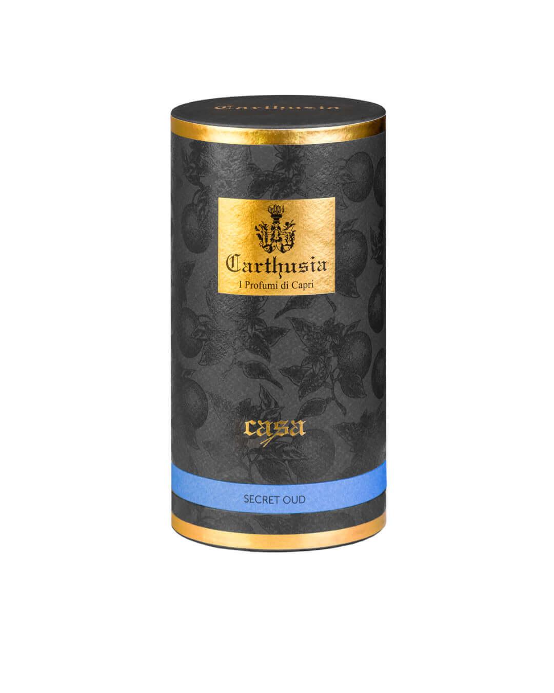 Carthusia Secret Oud Diffusore packaging featuring luxurious design and Mediterranean-inspired scents.