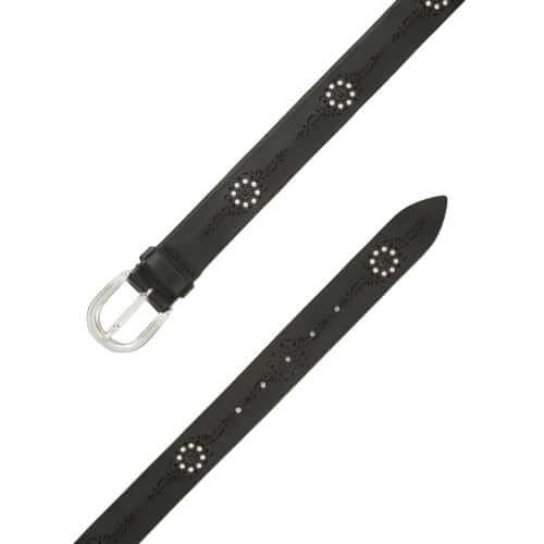 Cintura Bull Soft in cuoio con fibbia argento e dettagli in cuoio laserato. Altezza 3,5 cm. Made in Italy.