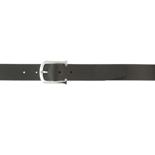 Cintura Piatta Micron in Pelle, pelle martellata, fibbia palladio, made in Italy, 3,5 cm width.