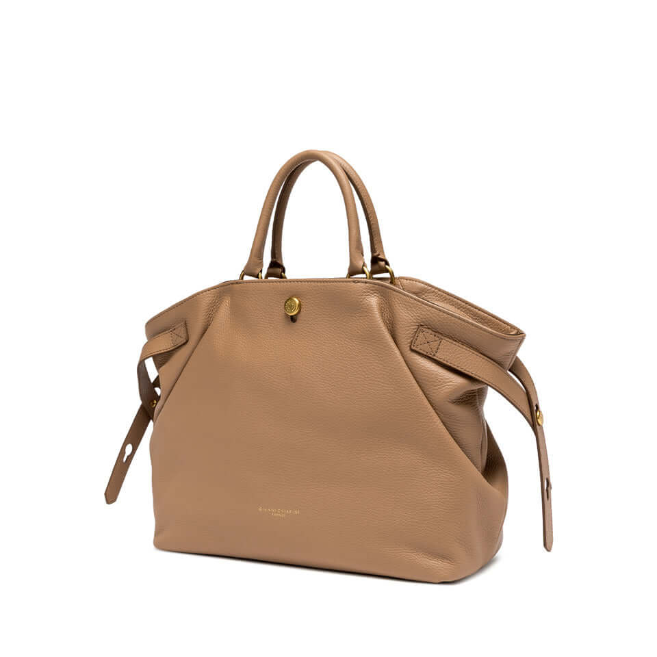 Borsa CLAUDETTE di Gianni Chiarini, elegante in pelle martellata, dettagli metallici e lacci laterali, versatile e portatile.