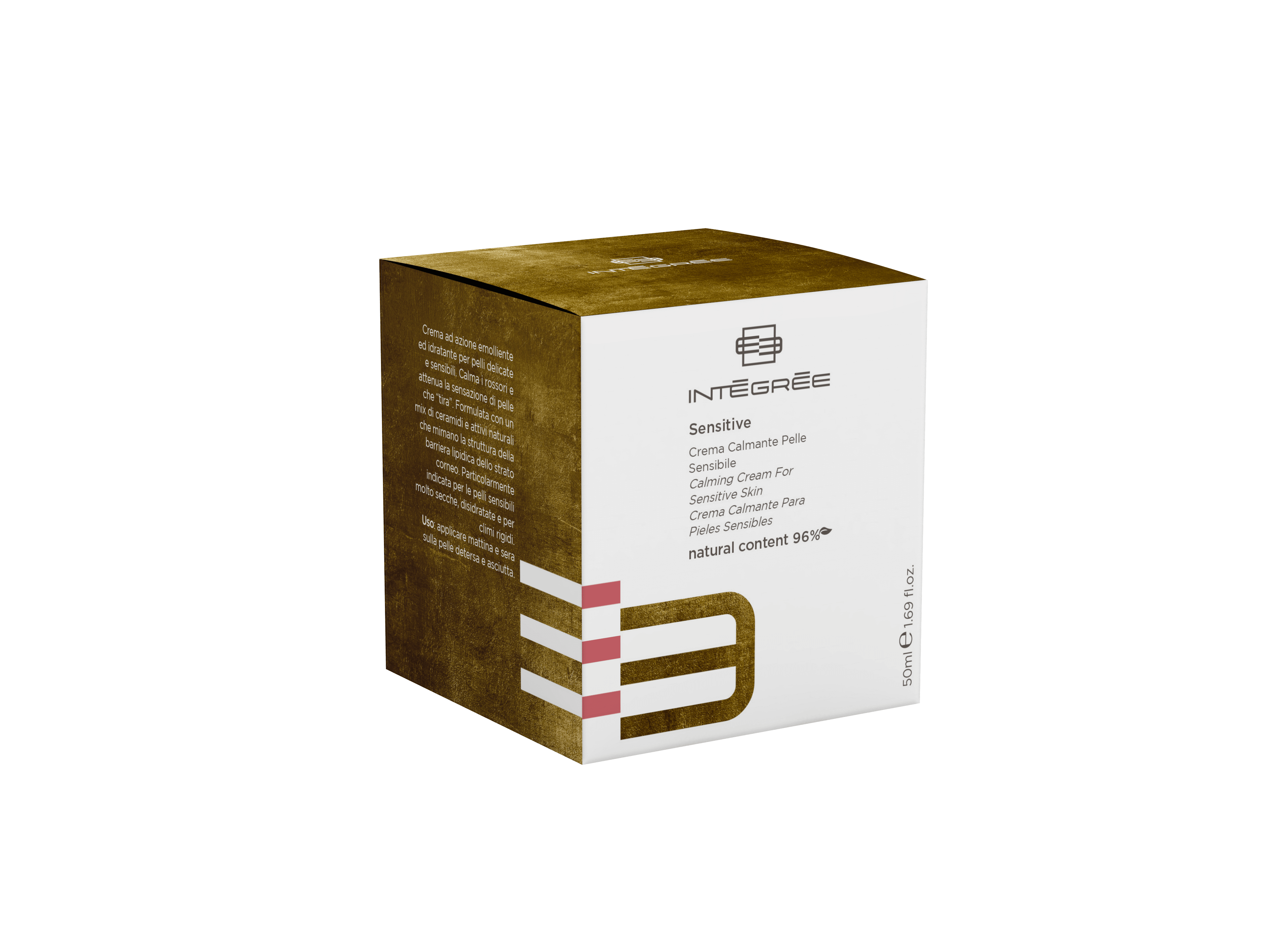 Packaging of Crema Calmante Pelle Sensibile, a soothing cream for sensitive skin, enriched with natural ingredients.