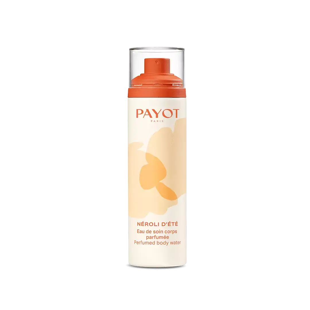 PAYOT perfumed body water featuring fresh Neroli notes for a refreshing and soothing mist for skin and hair.