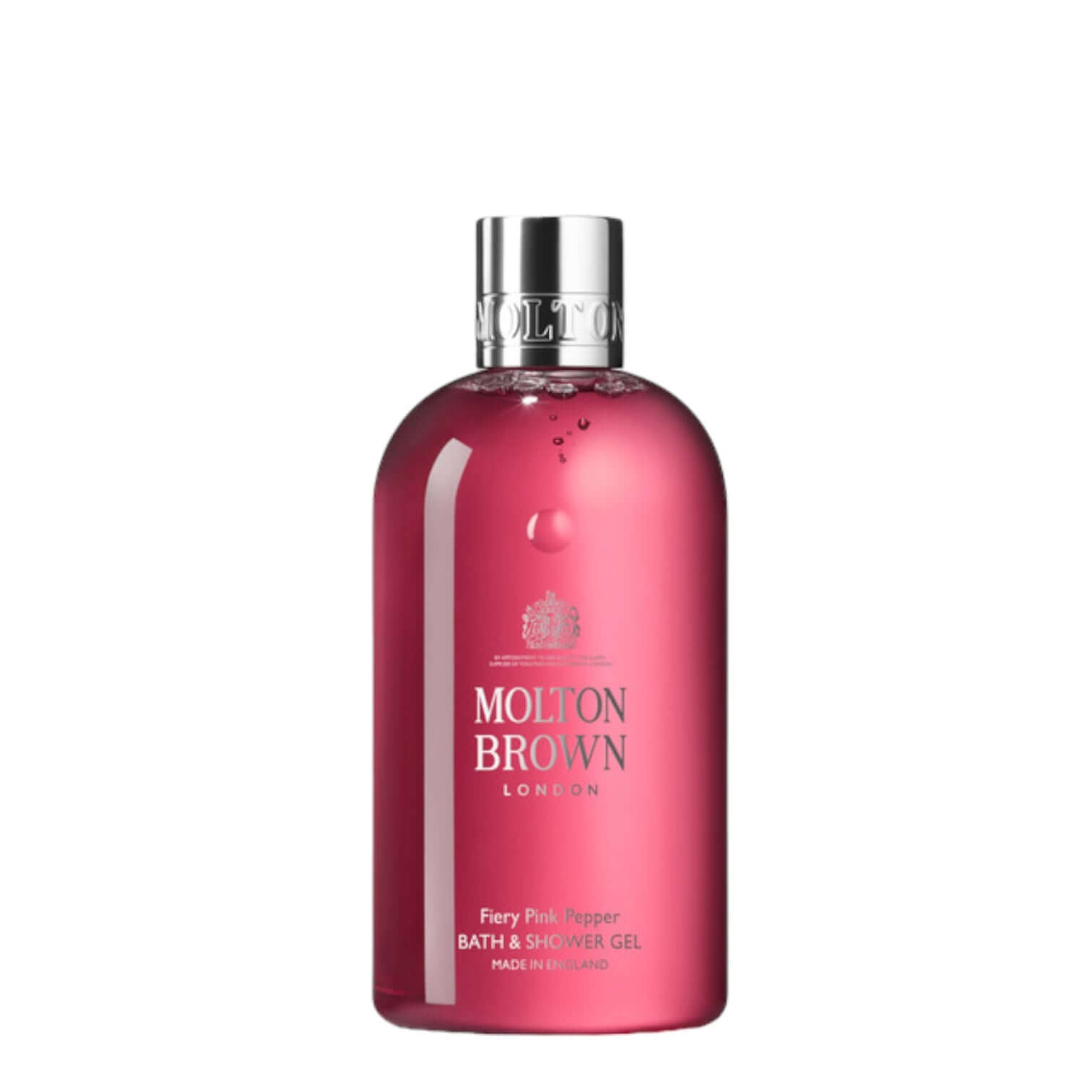 Molton Brown Fiery Pink Pepper Bath & Shower Gel, 300ml, with warm ginger and pink pepper notes.