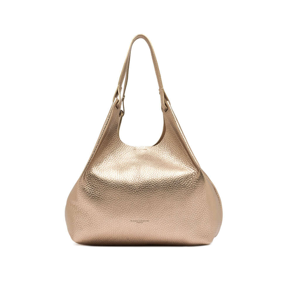 borsa DUA in pelle bubble double color oro rosa di Gianni Chiarini, pratica e stilosa, dimensioni 34x38x16 cm.