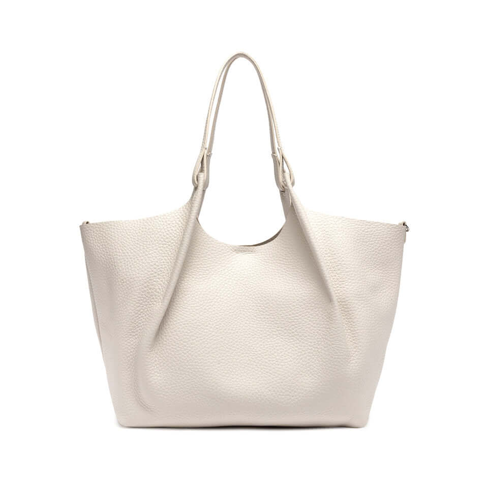 Borsa DUA Gianni Chiarini in pelle bubble double, maxi grana, pratica ed elegante, colore bianco.