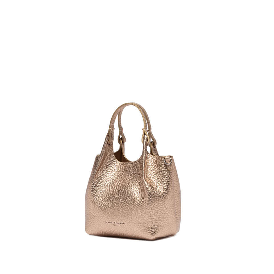 Borsa DUA in pelle bubble double di Gianni Chiarini, color oro rosato, design pratico e stile elegante.