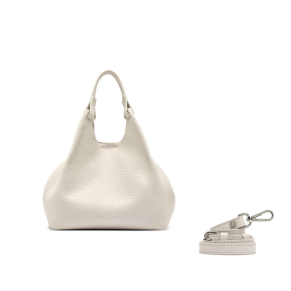 Borsa DUA di Gianni Chiarini in pelle dalla grana maxi, con pochette e manici in tono.