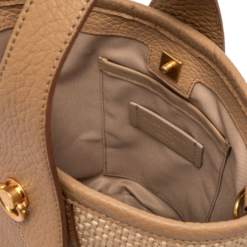 Interior view of Gianni Chiarini Firenze Ester bag, showcasing elegant lining and pockets.