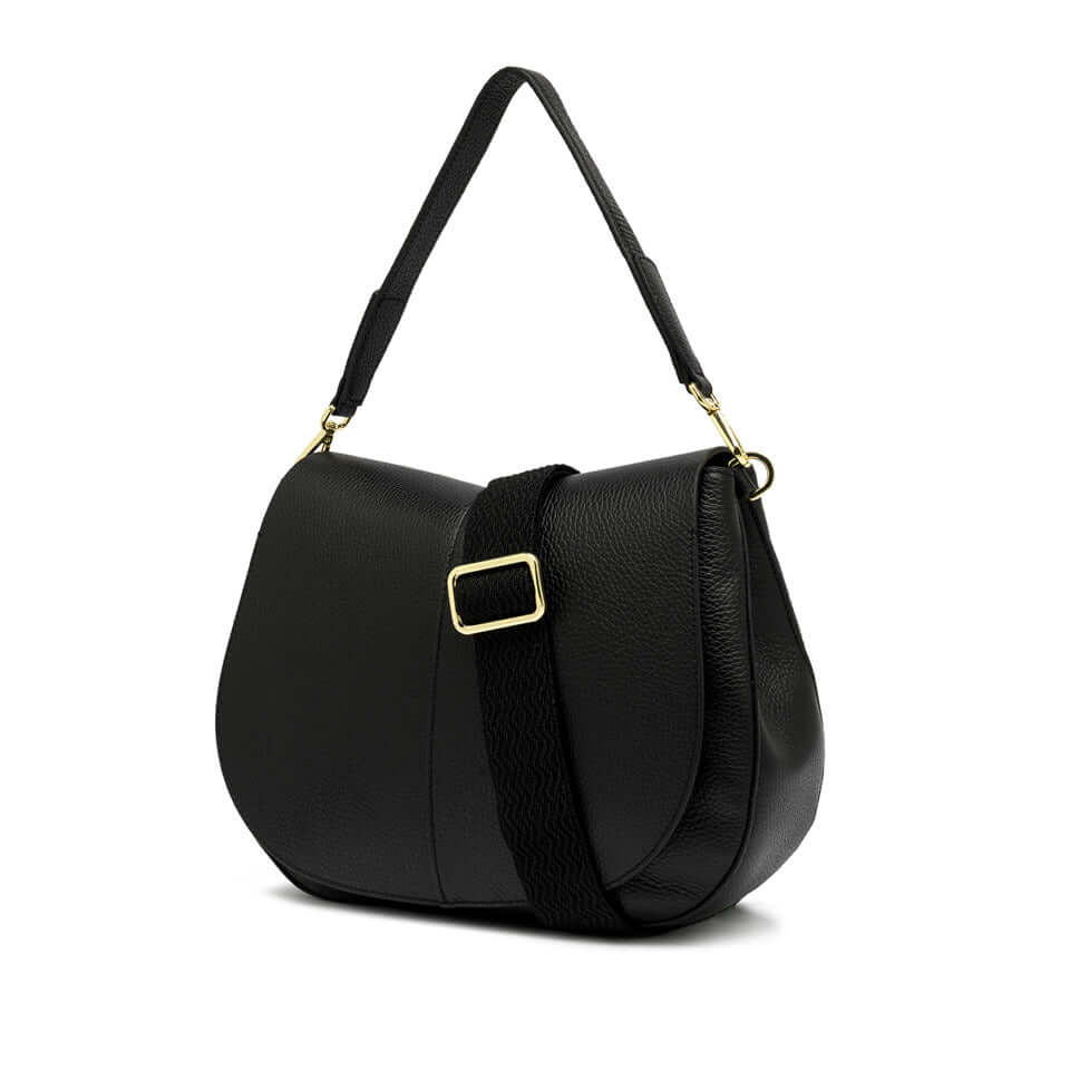 Borsa Helena Round di Gianni Chiarini, pelle martellata, design elegante, tracolla, doppio compartimento interno.