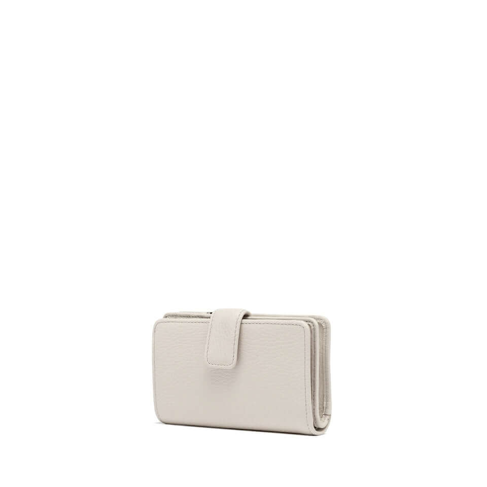 Gianni Chiarini Firenze grain wallet in soft hammered leather, featuring a press-stud closure and multi-use pockets.