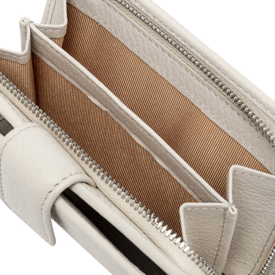 Interior view of Gianni Chiarini Firenze wallet featuring soft grain leather and multiple pockets.