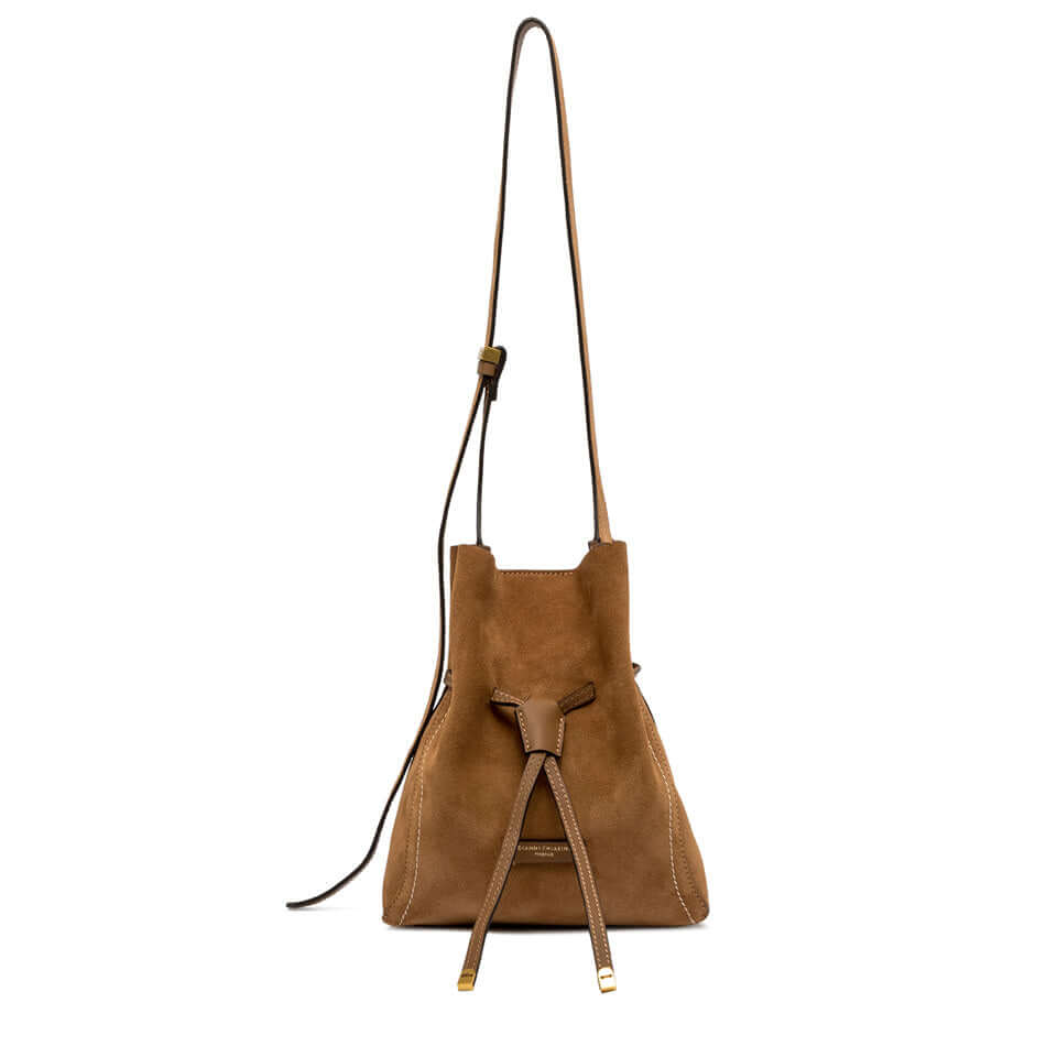 SIENNA by Gianni Chiarini, brown suede handbag with a casual chic design and iconic details.